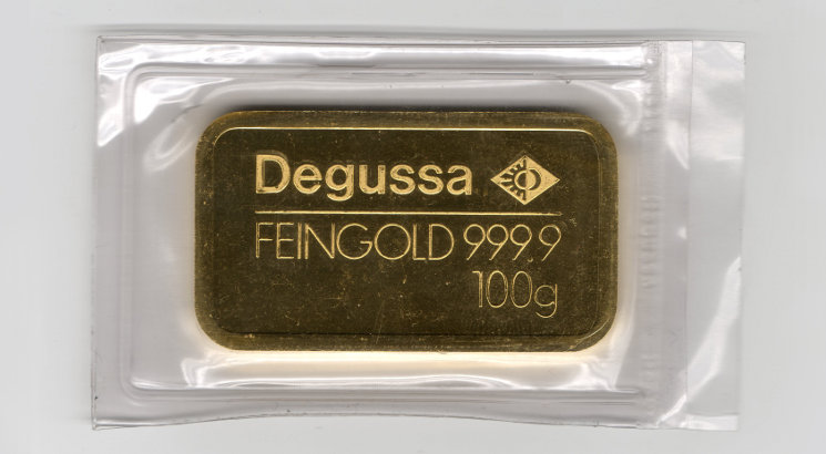 Degussa AG Goldbarren Schutzfolie
